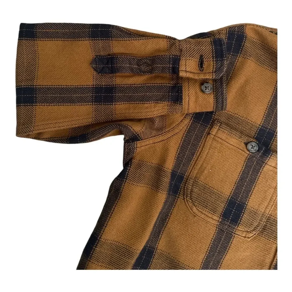 Carhartt Womens Loose Fit Brown/Black Twill Plaid Shirt, Med - Picture 6 of 9